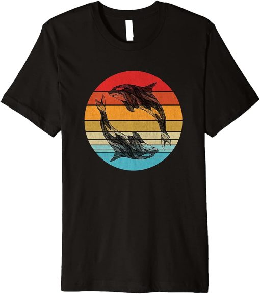 Vintage Orca Killer Whale Family Yin Yang Orcas Women Kids Premium T-Shirt